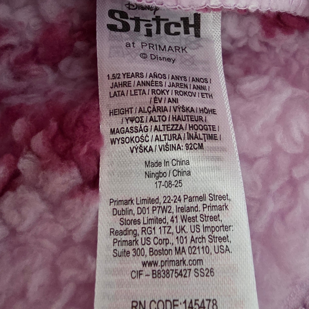 Disney × Primark - Pink Plush Sherpa Pullover with Stitch Angel Character Logo - Picture 6 of 7